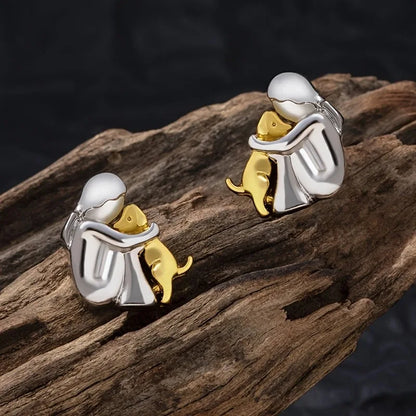 Silver and Gold Two-Tone Hug Earrings | Last Day 80% Off!