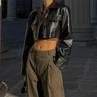 Élise™ | Elegant Faux Leather Jacket  | Last day 80% off!