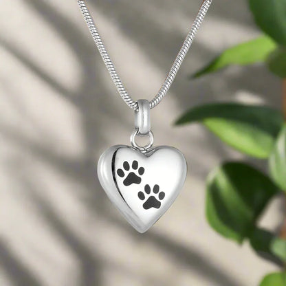Pet Memorial Urn Necklace – Heart-Shaped Pendant with Paw Engraving | Last Day 80% Off!