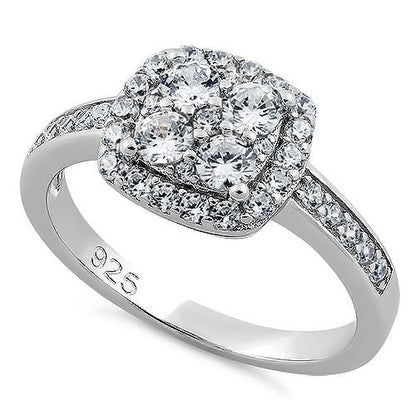 Sterling Silver Halo CZ Ring | Last day 80% off!