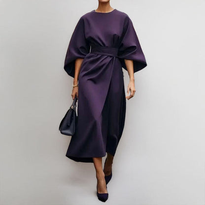 Eldra | Satin Feel Batwing Sleeve Maxi Dress | Last Day 80% Off!