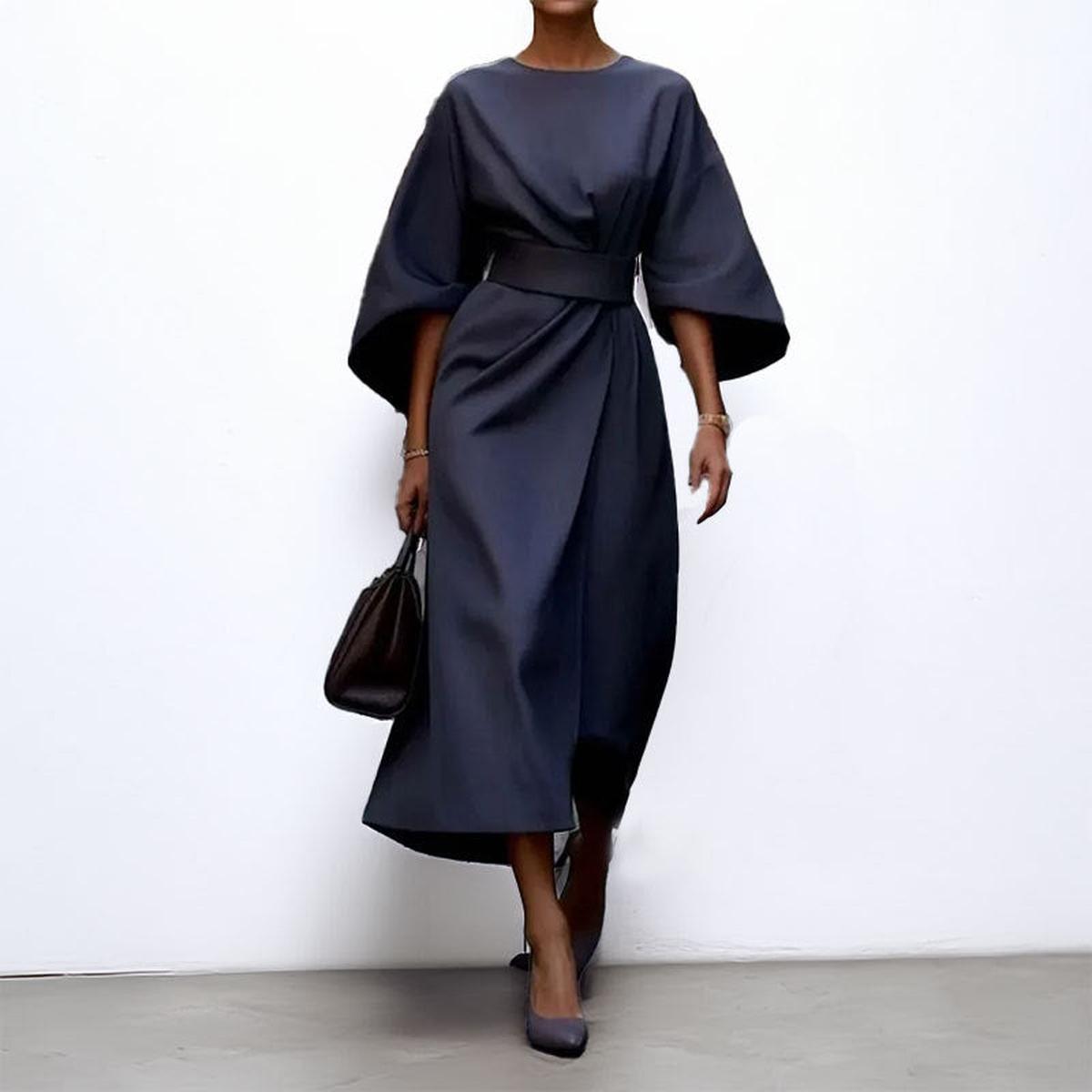 Eldra | Satin Feel Batwing Sleeve Maxi Dress | Last Day 80% Off!