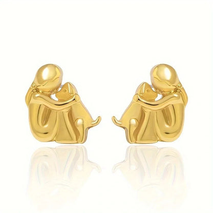 Silver and Gold Two-Tone Hug Earrings | Last Day 80% Off!