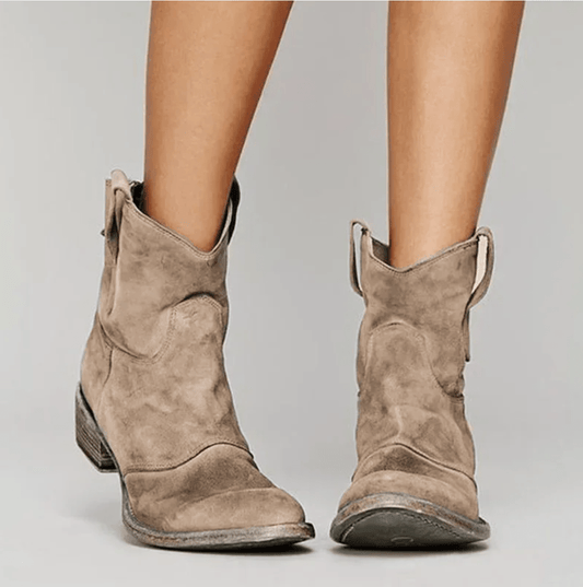 Isolde - Suede Western Boots | Last Day 80% Off!
