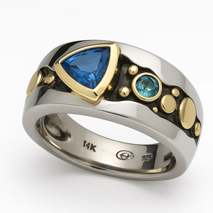 Vintage Blue Zirconia Boho Ring | Last Day 80% Off!