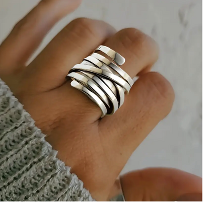 Bliss - Vintage Thick Layer Silver Ring | Last Day 80% Off!