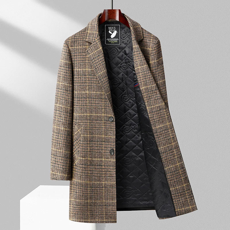 Brushed Wool Plaid Overcoat | Last day 80% off!