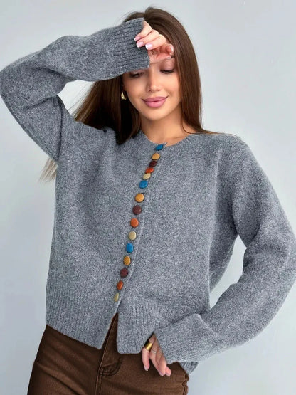 Noelle™ - Button-Detail Cardigan | Last Day 80% Off!