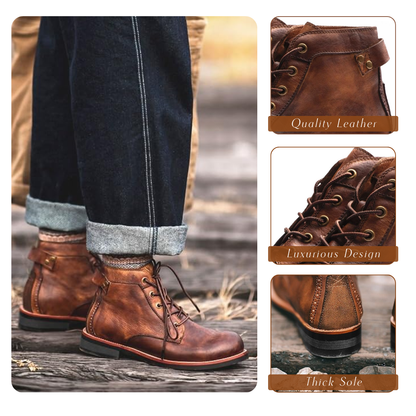 Mark | Classic retro leather boots for men | Last day 80% off!