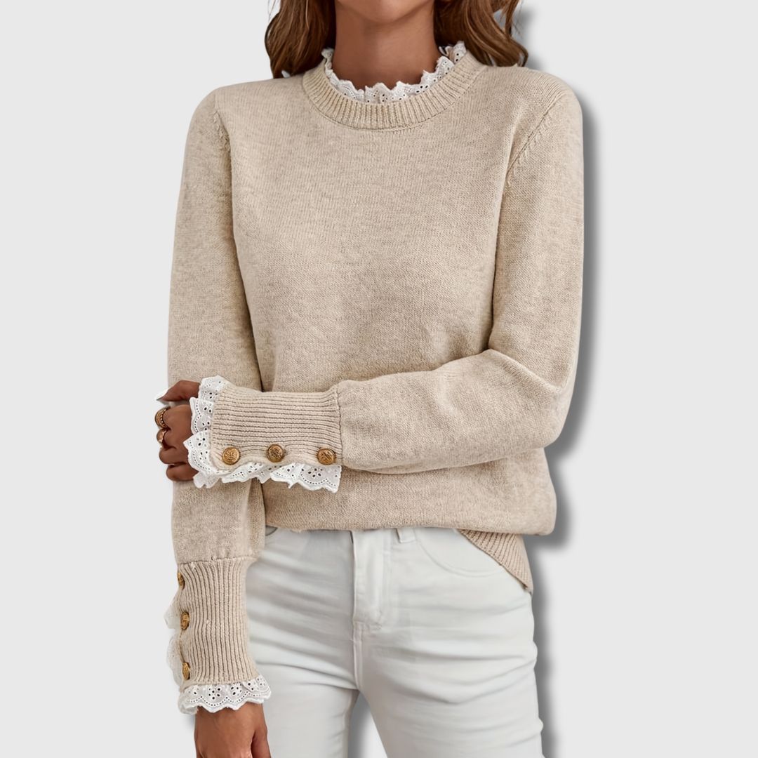 Sofie – Sweater with Lace Details | Last Day 80% Off!