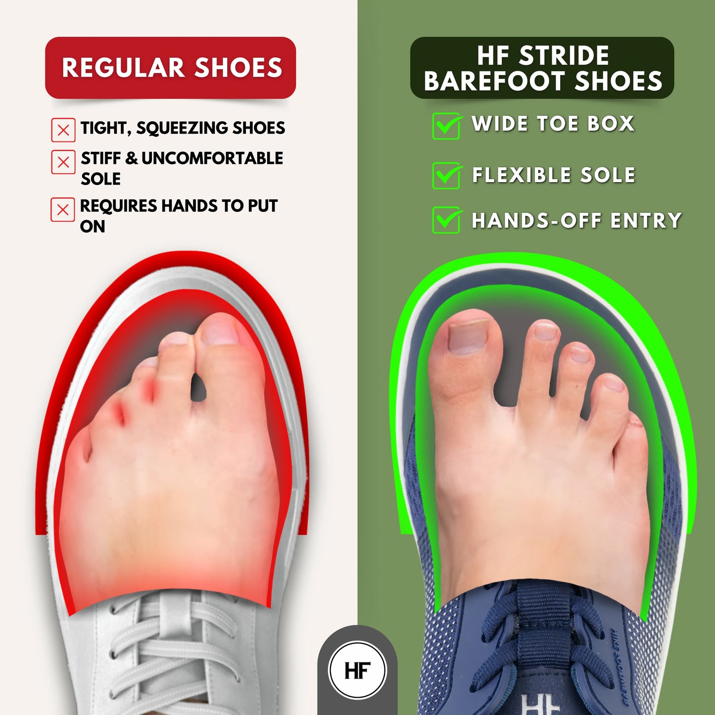 HF Stride – Hands-Off & Ergonomic Barefoot Shoes (Unisex) (Buy 1 pair, get 1 pair free)