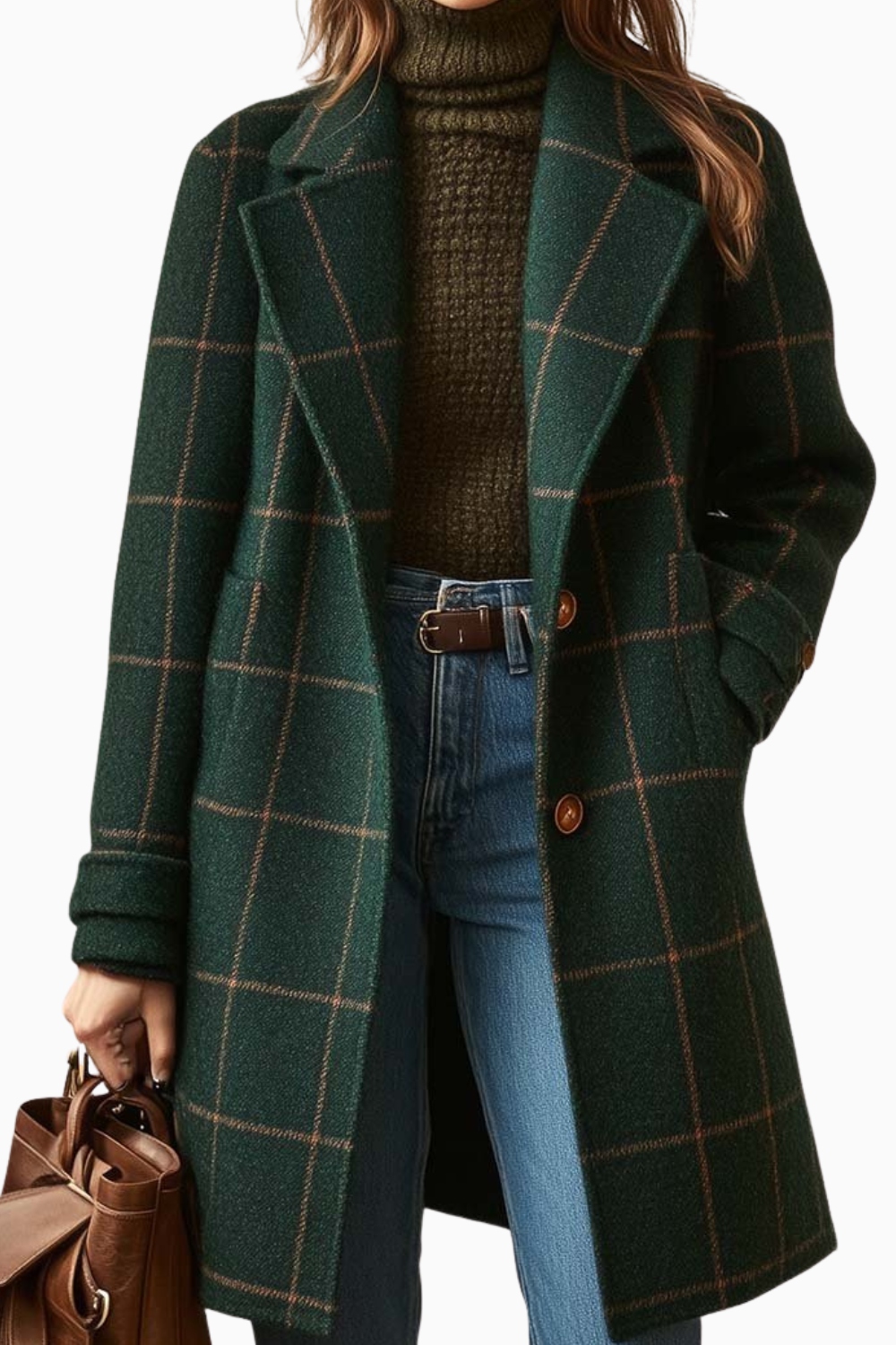 Layla | Retro Lapel Plaid Tweed Coat | Last Day 80% Off!