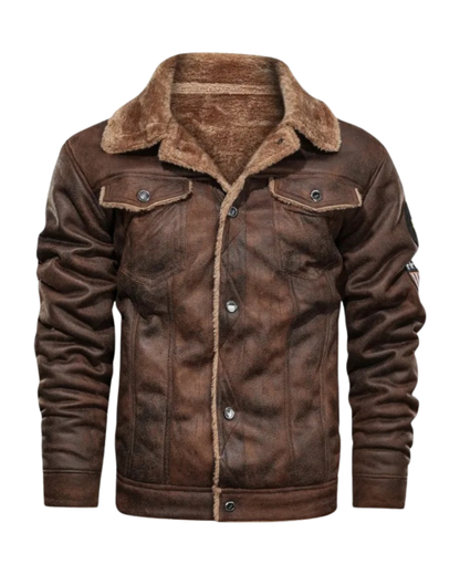 Elegant Warm Fleece Leather Jacket | Last Day 80% Off!