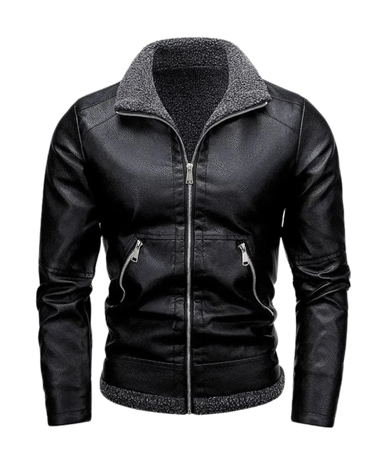 Elegant Fleece Leather Jacket | Last Day 80% Off!
