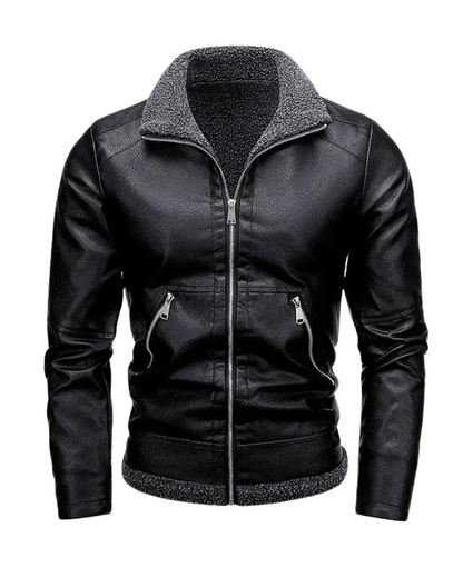 Elegant Fleece Leather Jacket | Last Day 80% Off!