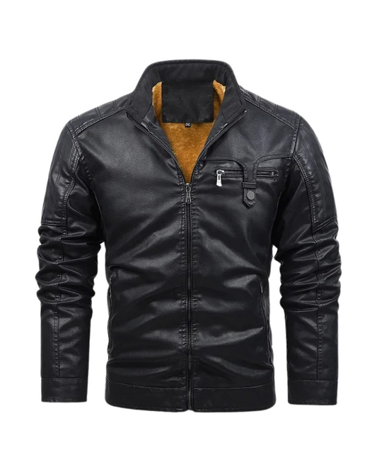 Retro Fleece Lined Leather Jacket | Last Day 80% Off!
