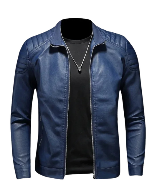 Stand Collar Leather Jacket | Last Day 80% Off!