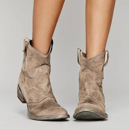 Morwenna - Ridge Suede Western Boots | Last Day 80% Off!