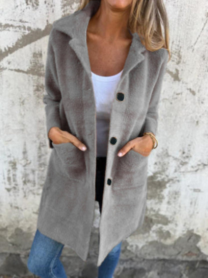 Marce | Casual Single-Breasted Thick Coat With Lapels | Last day 80% off!
