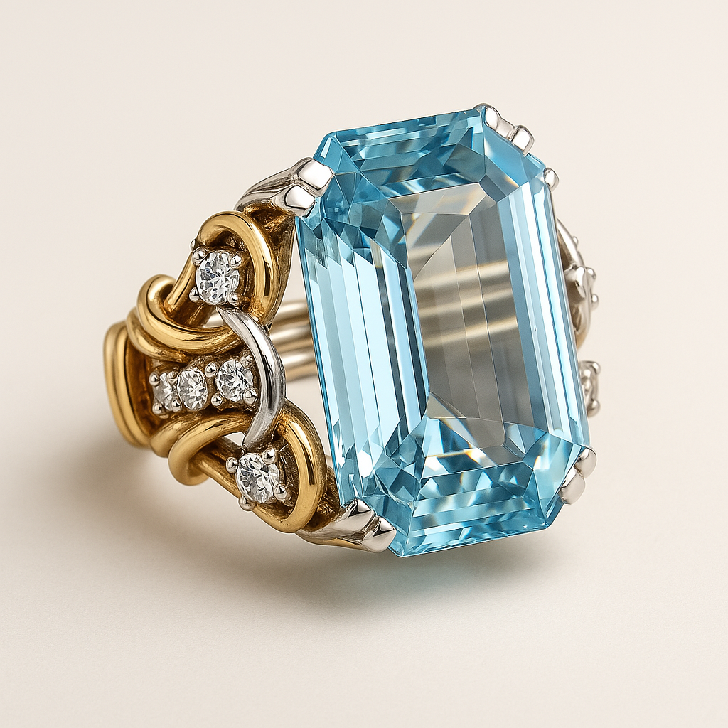 Vintage Blue Zirconia Layered Gold Ring | Last day 80% off!