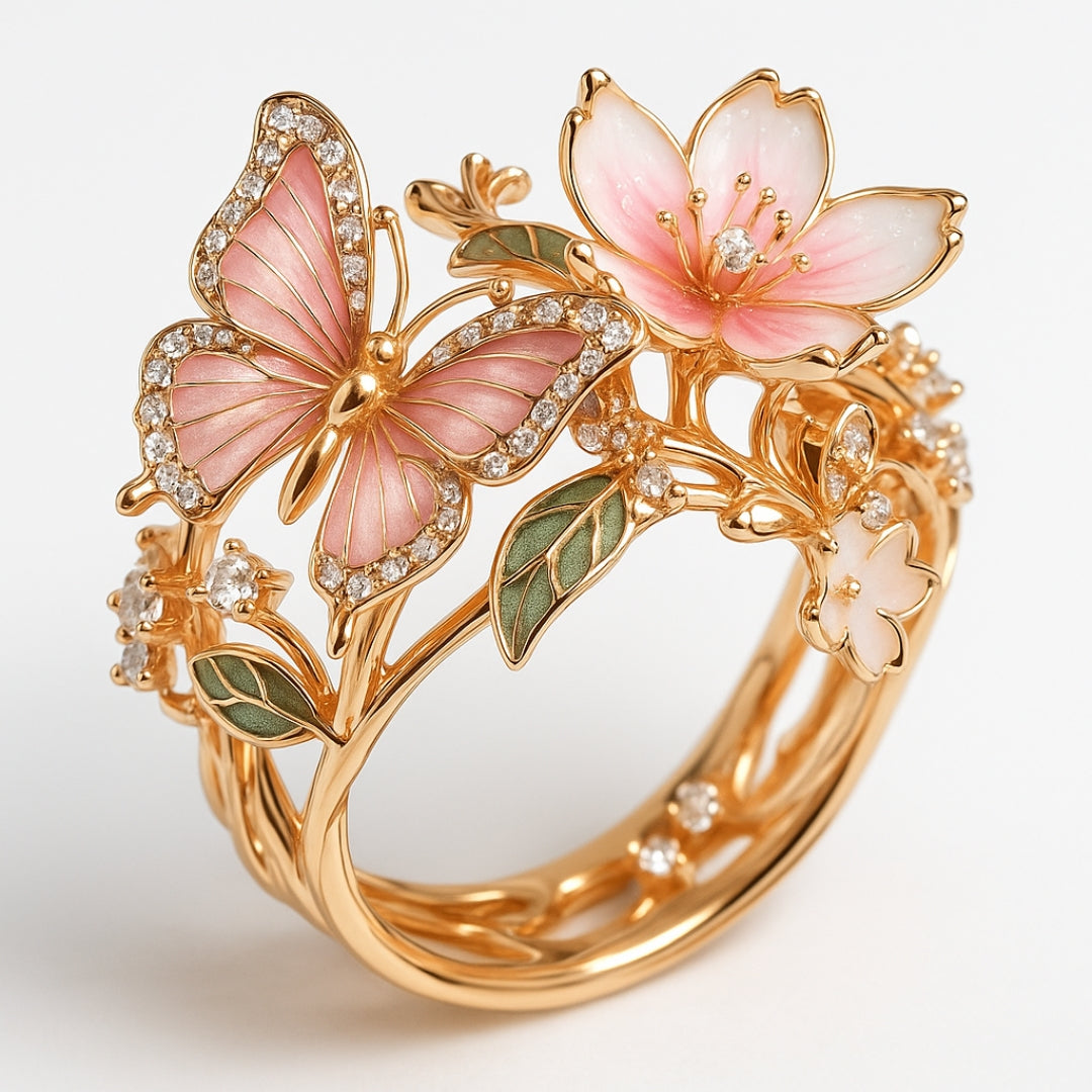 Nature Bright Butterfly Zirconia Ring | Last day 80% off!