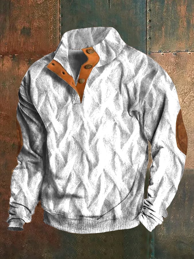 Men's Retro Casual Geometric Knit Print Sweatshirt Last Day 80% Off!