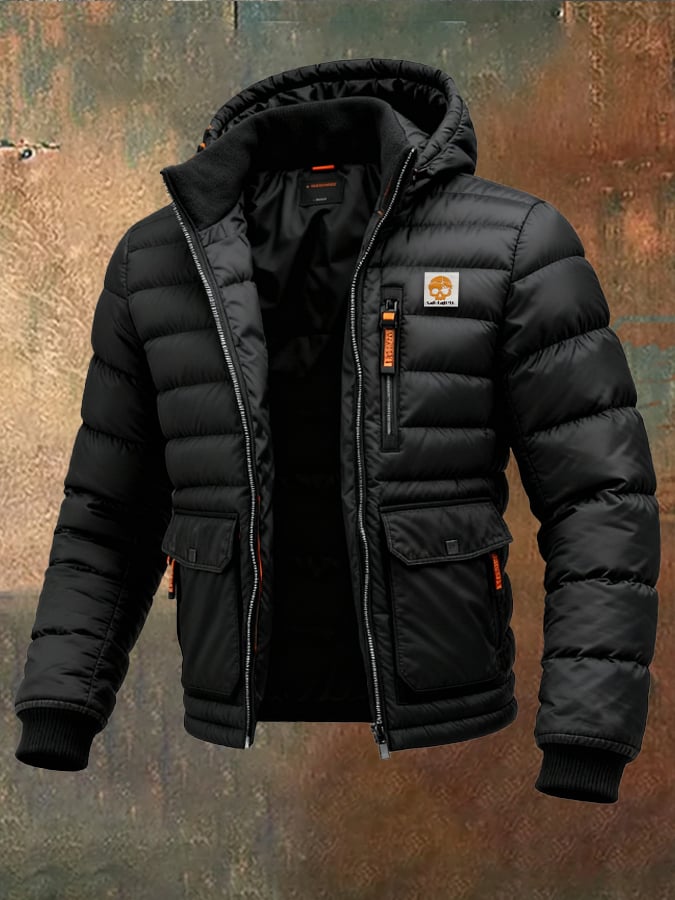 Retro quilted men's jacket in patchwork style, warm, with zip and multiple pockets | Last Day 80% Off!