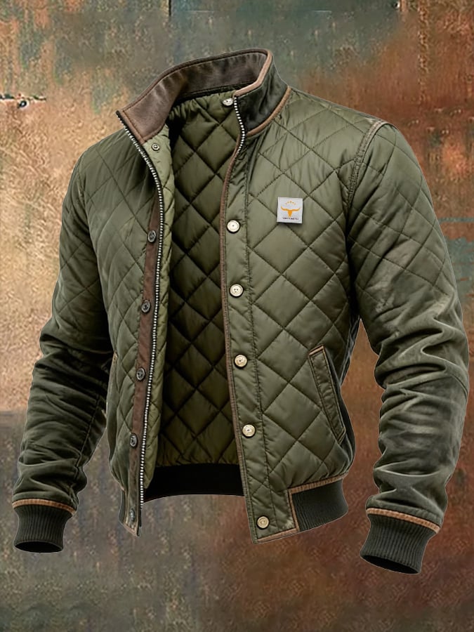 Retro quilted men's jacket with zip, warm and comfortable | Last Day 80% Off!
