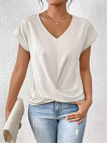 Ana | Elegant Casual Blouse With V-Neck | Last day 80% off!