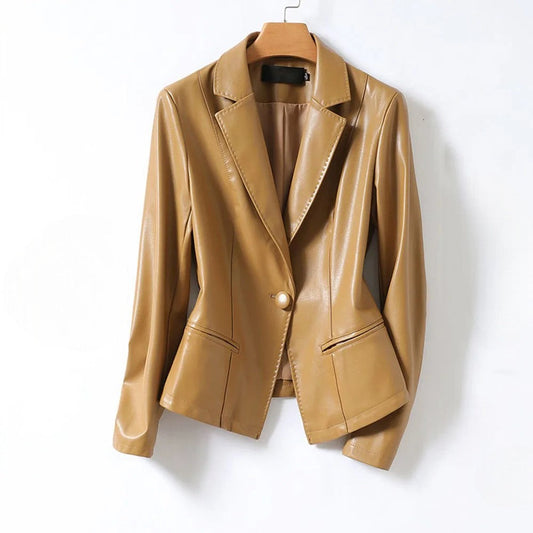 Vera Lambskin Leather Blazer | Last day 80% off!