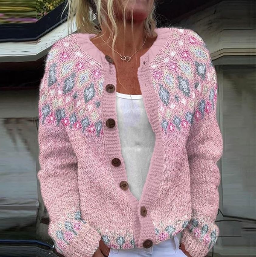 Hazel | Pink Comfort Cardigan | Last Day 80% Off!