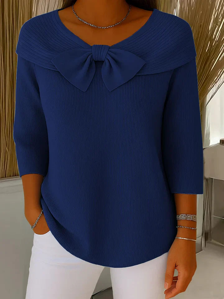 Serenna – Women's Sweater with Bow and Round Neckline | Last Day 80% Off!