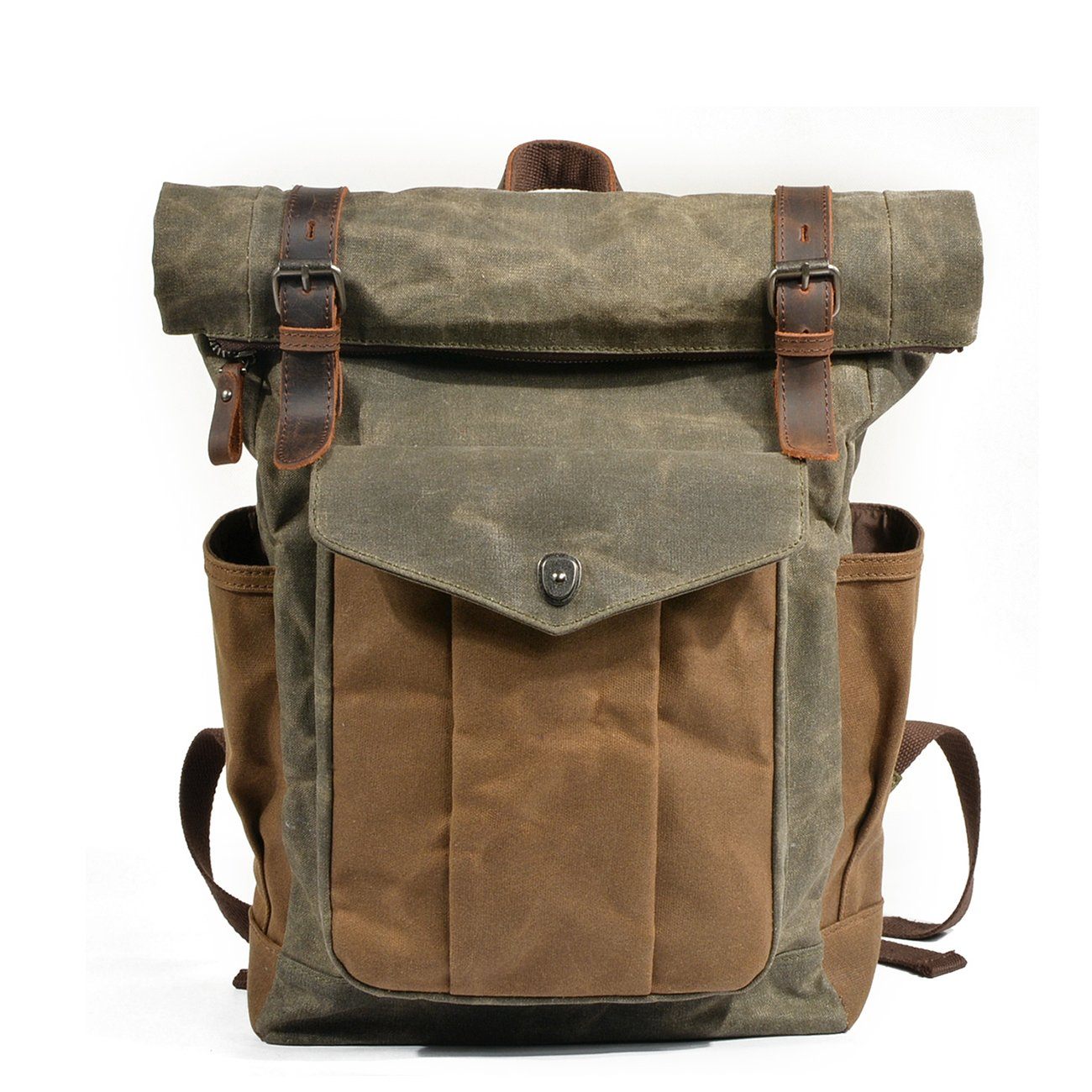 Waxed Canvas Rucksack with Flap | MARSEILLE | Last Day 80% Off!