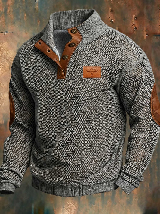 Men's sweatshirt with long sleeves and vintage print | Last Day 80% Off!