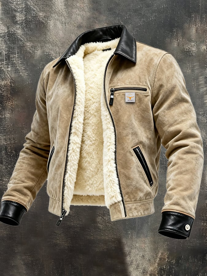 Retro suede warm outdoor jacket with zip for men | Last Day 80% Off!