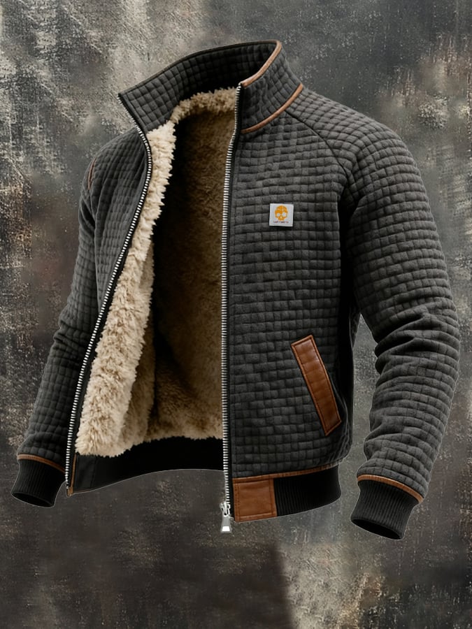 Men's outdoor jacket with retro structure and square check pattern | Last Day 80% Off!