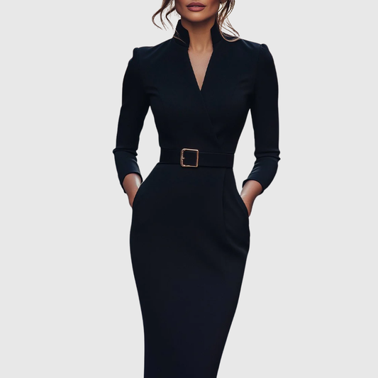 Claribel | Refined Black Dress | Last Day 80% Off!