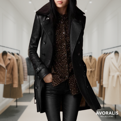 Marli Luxurious Leather Trench Coat Last day 80% off!