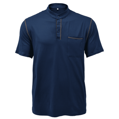 Men's Casual Colourblock Henley Collar Cotton Short Sleeve T-Shirt 53275107Y | Last day 80% off!