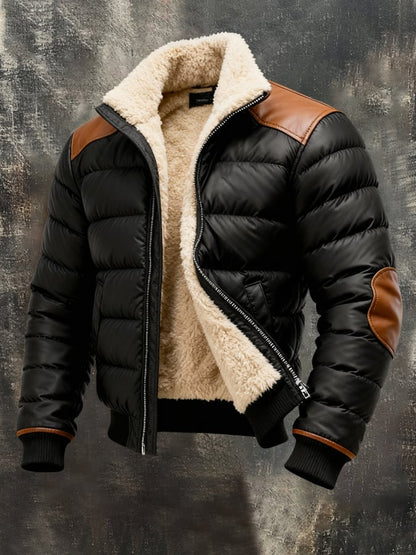 Men's Retro Warm Colour Block Outdoor Jacket Cotton Jacket | Last Day 80% Off!