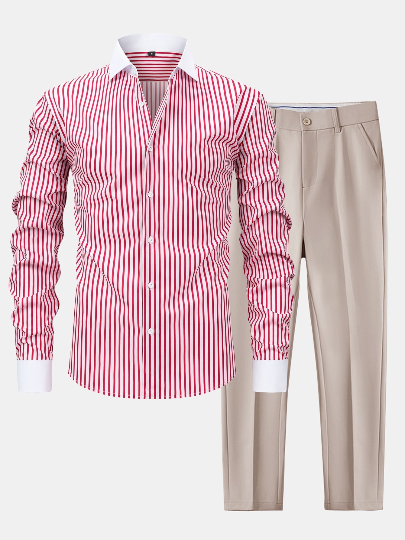 Non-Iron Striped Winchester Shirt & Slim Fit Tapered Trousers | Last day 80% off!