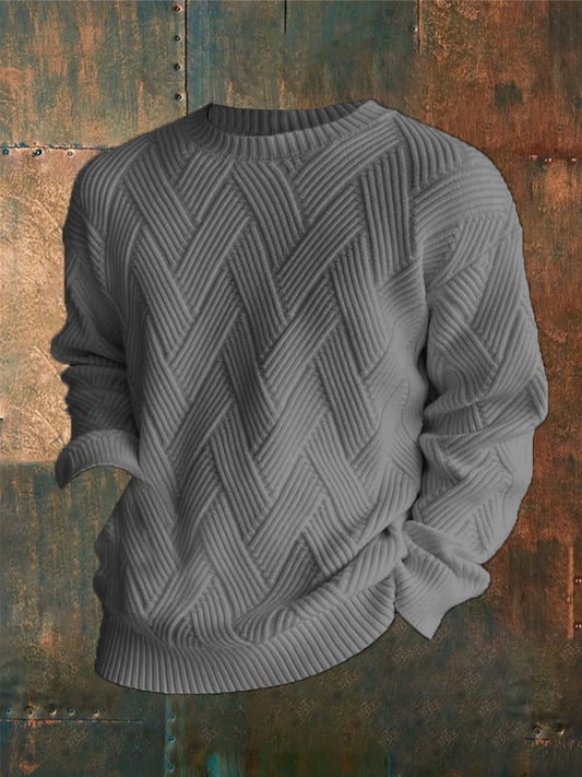 Men's Plaid Print Round Neck Casual Sweatshirt Last Day 80% Off!
