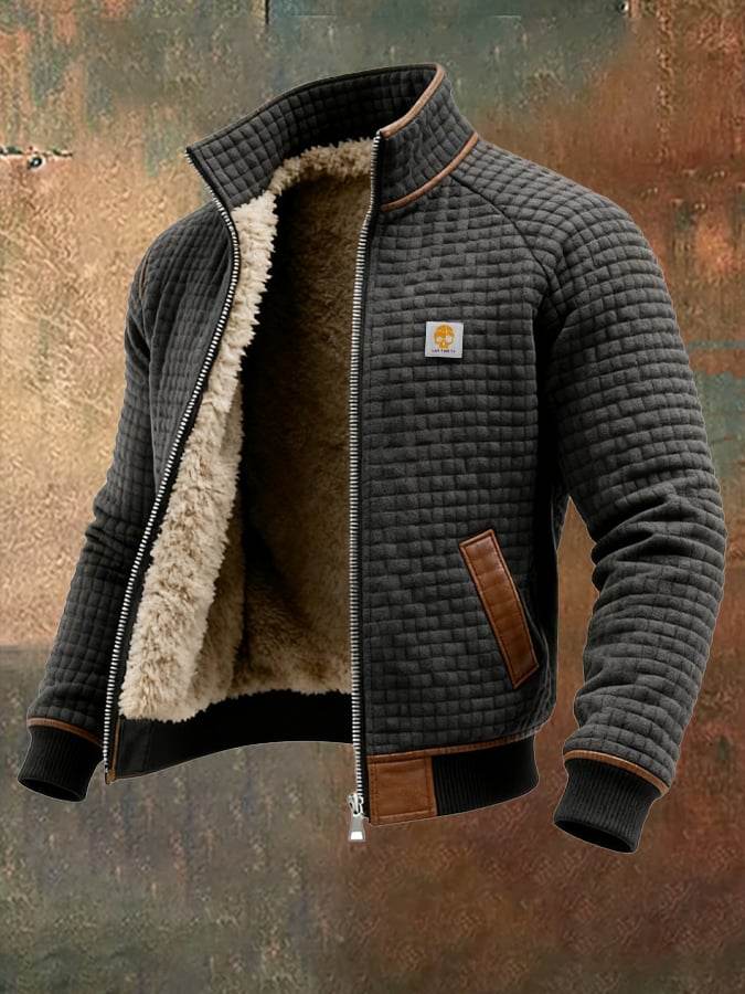 Men's outdoor jacket with retro structure and square check pattern | Last Day 80% Off!