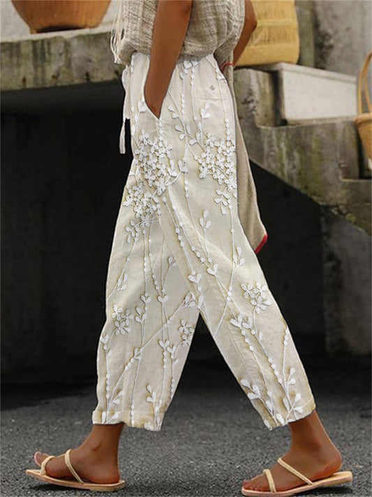Aviora - Vine Printed Trousers | Last Day 80% Off!