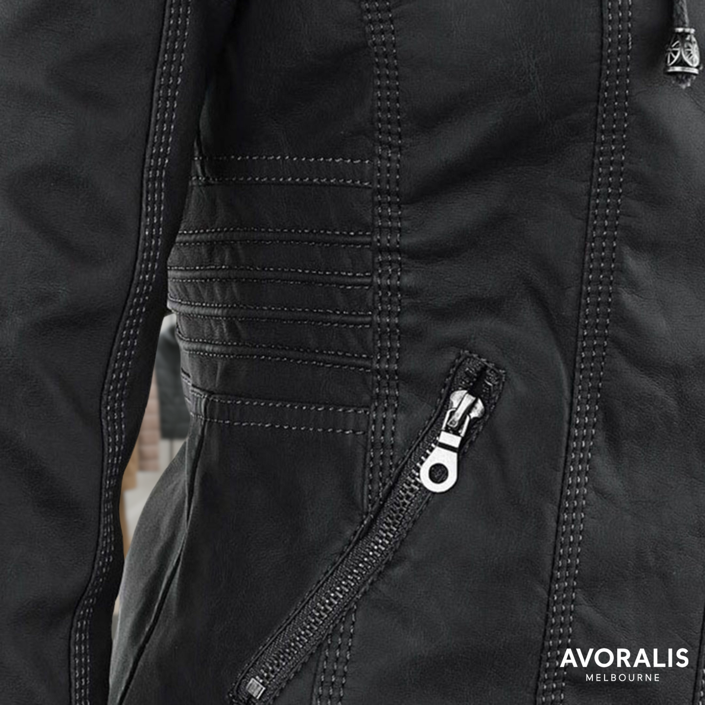 Olivia™ | Waterproof Women's Leather Jacket with Hood Last day 80% off!