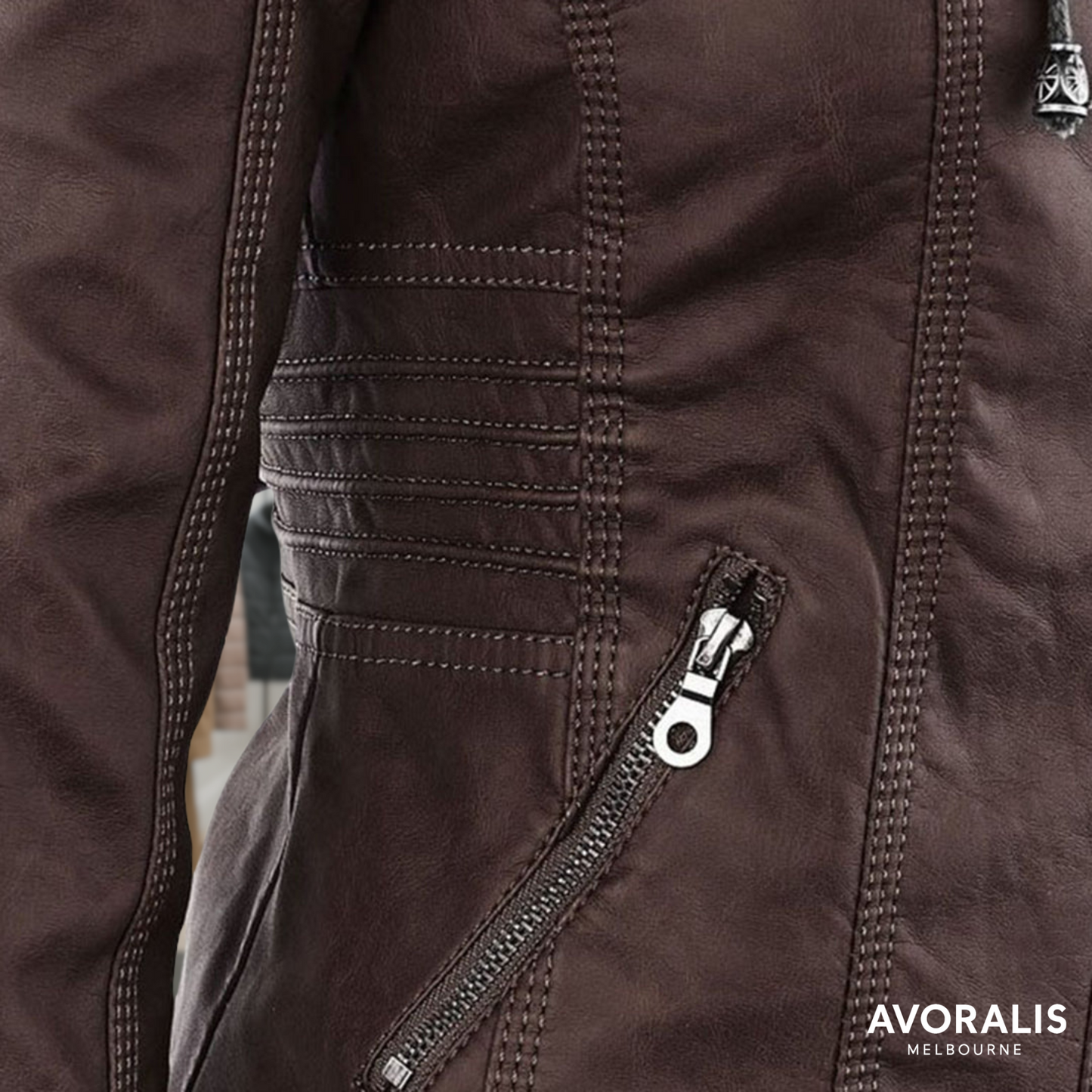 Olivia™ | Waterproof Women's Leather Jacket with Hood Last day 80% off!
