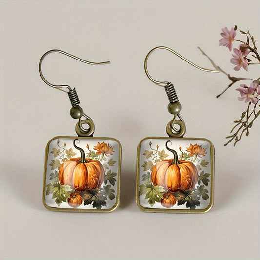 Pumpkin Glass Dangle Earrings | Last Day 80% Off!