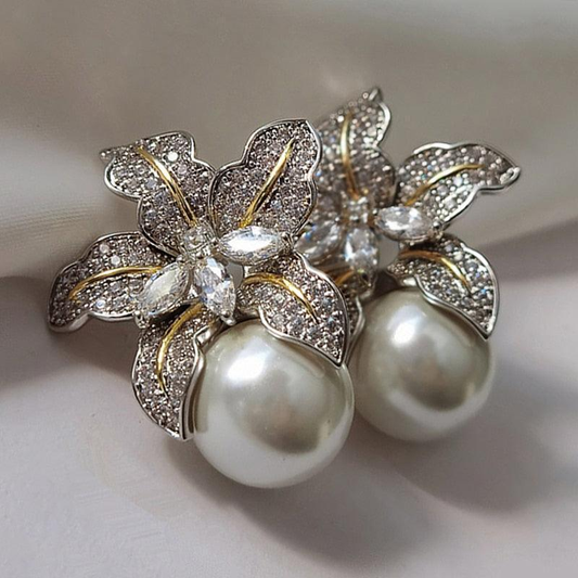 Elegant Flower Pearl Earrings | Last day 80% off!