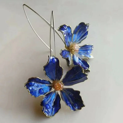 Blue Vintage Flower Earrings | Last day 80% off!