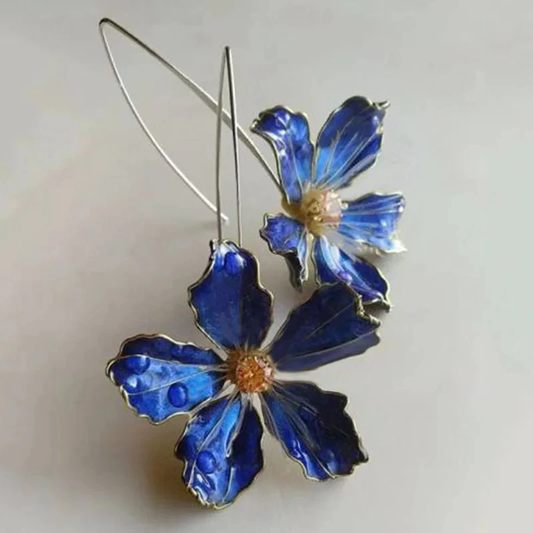 Blue Vintage Flower Earrings | Last day 80% off!